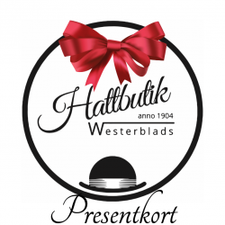 Hattbutik Westerblads logga med rosett - presentkort